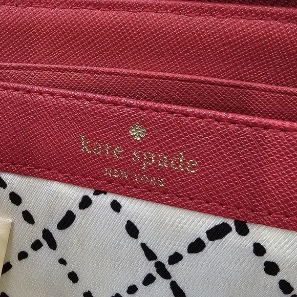 Kate Spade Newbury Lane Red Zip Around Wallet - Picture 4 of 15